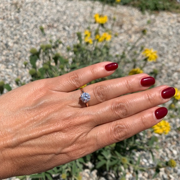 14k Rose Gold 2ct Round Engagement Ring 3 4 5 6 7 - Picture 6 of 11